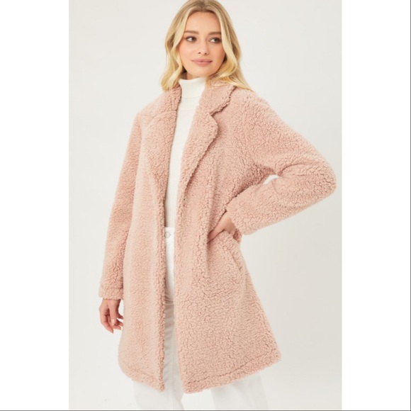 Last One! Teddy Bear Coat - Mauve - Picture 2 of 7